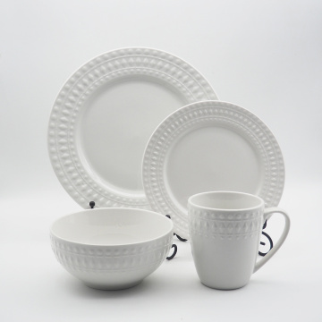 Brockery White White Expowed Ceramic Stoving Set di stoviglie