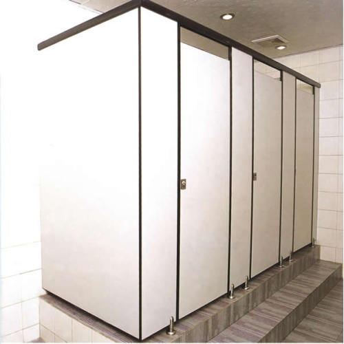 Wood grain colour 18 mm compact public toilet cubicle partition