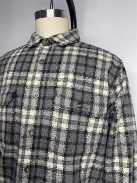 Comfortable Small Plaid Wool Blend Shirt