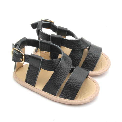Sapatos de sandálias de bebê de couro de verão respirável