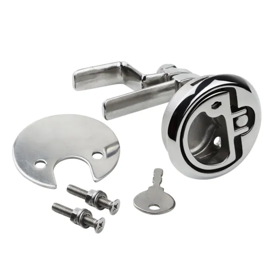Stainless Steel Flush Floor Latch with Turning Lock and Key