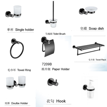 High Quality Black 304 Stainless Steel Luxury Bath Accessories Set