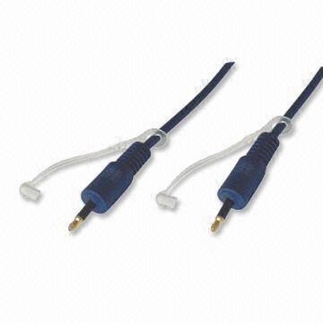 3.5mm Type Male To 3.5mm Type Male Optical Fiber, 4mm Blue Molded Plug