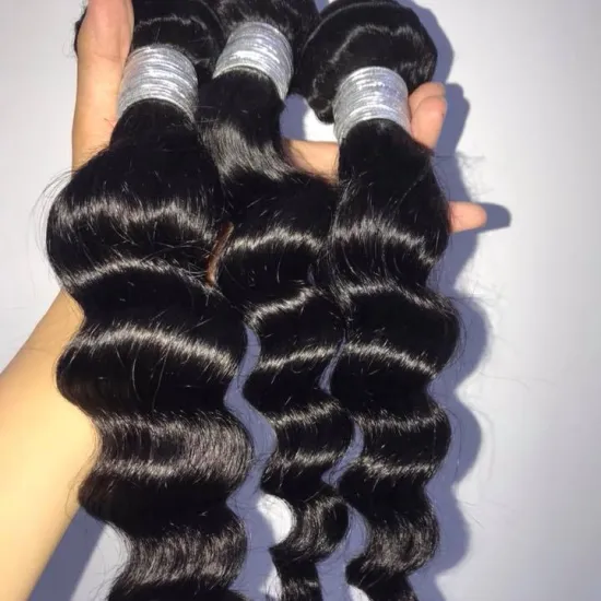 Sunlight Guangzhou cheap wholesale deep wave Peruvian/indian/brazilian Remy Hair Loose Wave 3 Bundles With Closure frontal