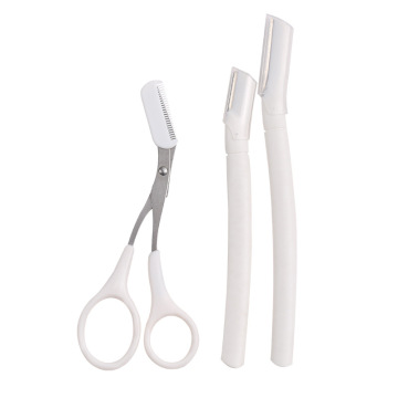 Rasonneurs pour le visage en acier inoxydable remplaçable avec poignée métallique pour les femmes: coupe-rasoir à sourcils complets