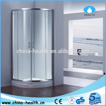 D shaped sliding shower enclosure