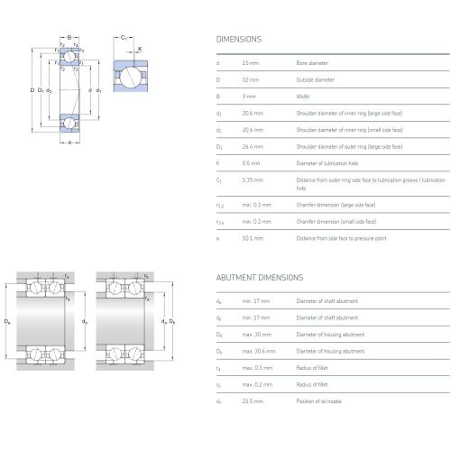 SKF Super-Precision 7002 Cuscinetto a sfera di contatto angolare