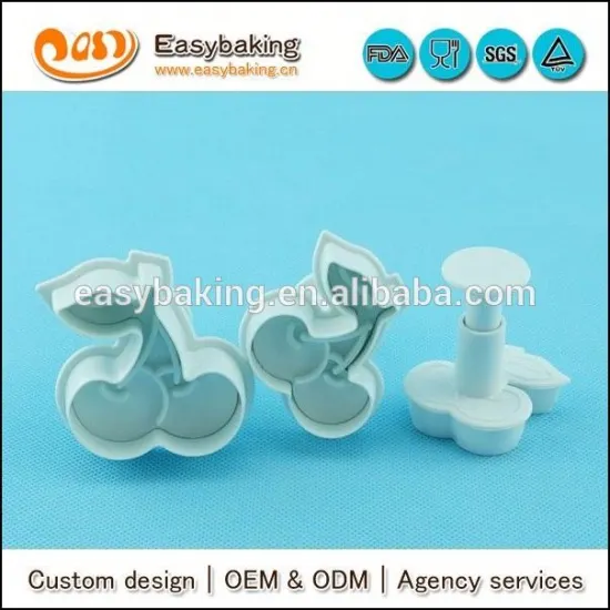 Cherry Plunger Cutter Embossing Set of 3 Sugarcraft Cake Decorating Tools