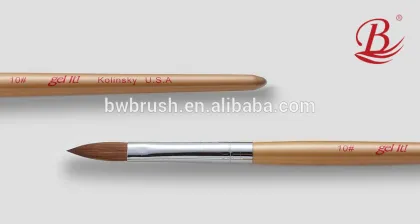 Gel it golden wooden handle kolinsky nail art brush for acrylic paint