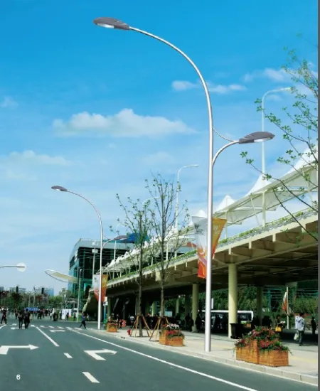 Different level pedestrian short arm pole