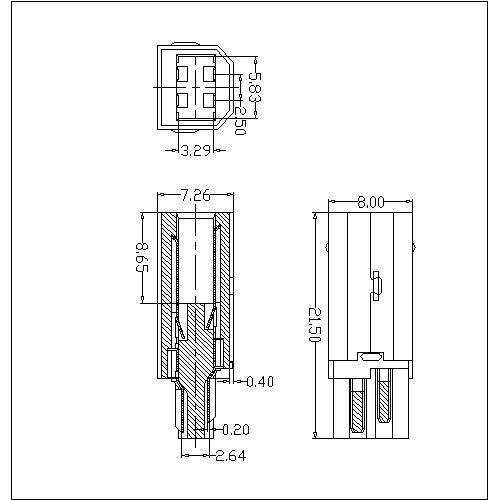 UBMS02 USB B Type Plug Solder Short Body 