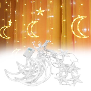 LED String Light Bedroom Decoration - Star Moon Lights for Christmas