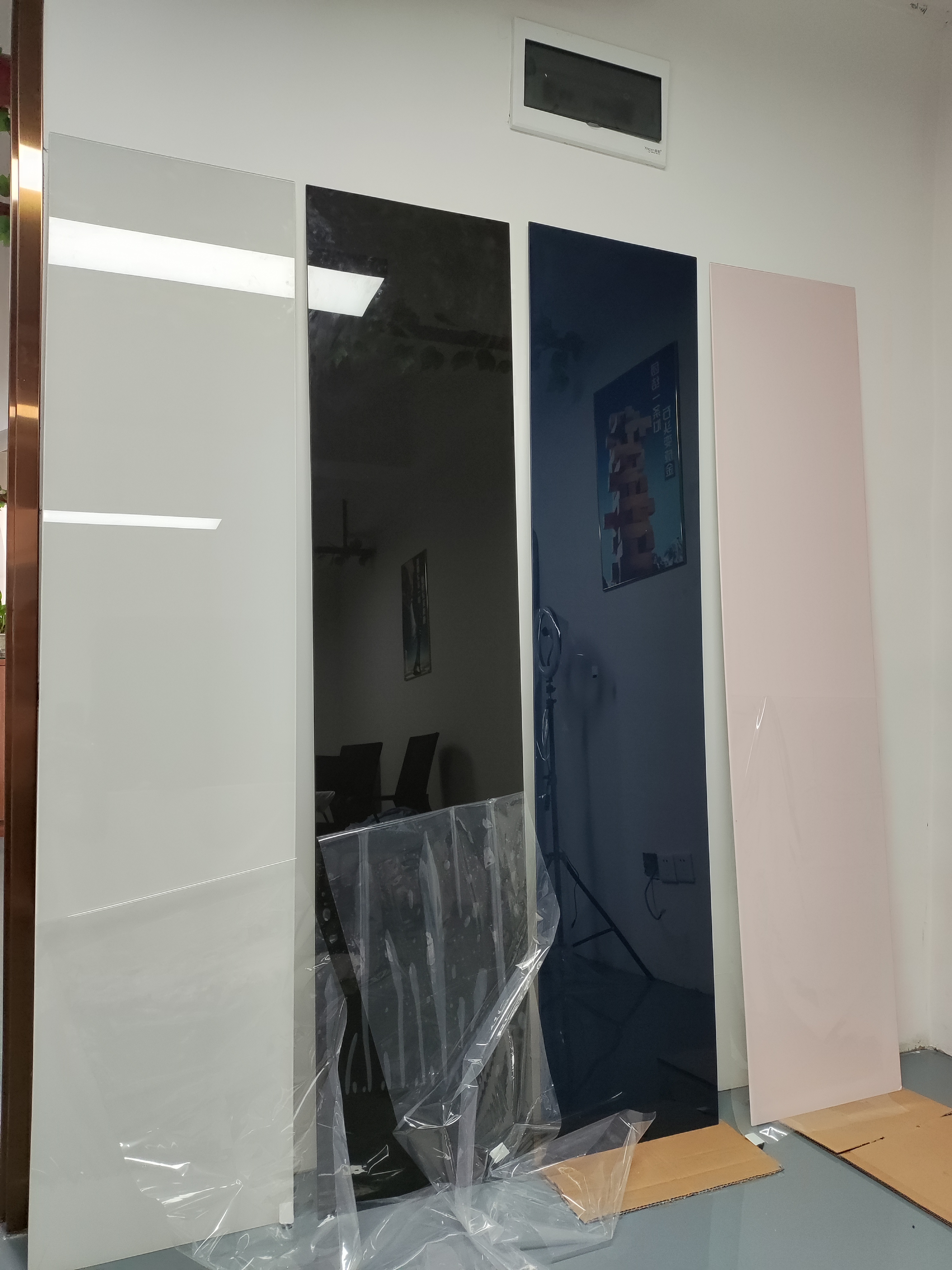 water based printing ink on glass panel