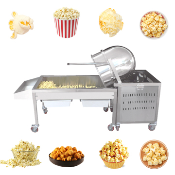Komercyjny w pełni automatyczny producent popcornu: ogrzewanie gazowe, elektryczne mieszanie, przemysłowy popcorn