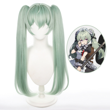 Verde claro Corin Wickes Cosplay Wig 75 cm de larga cola de caballo doble para mujeres - Zona Zenless Zero