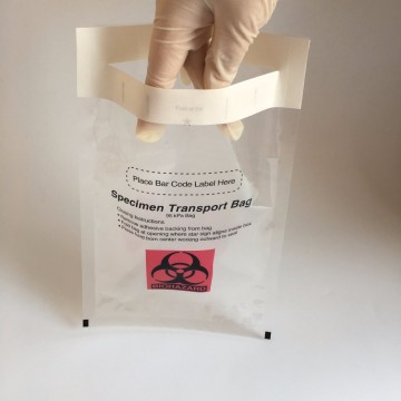 Lab Medicine LDPE Biohazard Plastic Ziplock Kangaroo Pouch Bags for Hospital Specimens (95kPa)