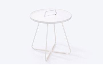 small round black outdoor corner side coffee table