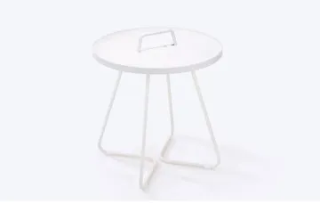 small round black outdoor corner side coffee table
