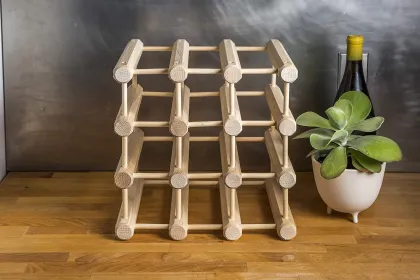 Sustainable Large Capacity Wooden Wine Rack for Bamboo Wine Cellar and Party Use