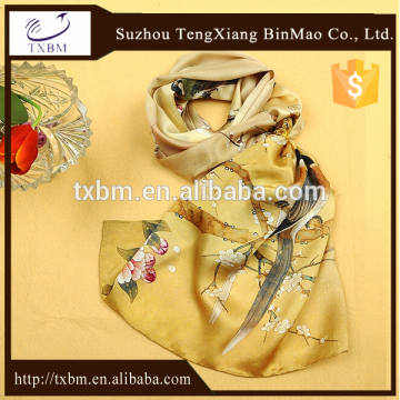 Pure 100% China silk scarf digital printed long silk scarves