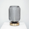 Metal base rechargeable table lamp glass shade