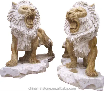 White Marble Garden Lion Statue