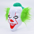 Máscara de terror de Halloween em PVC coringa de cabelo verde