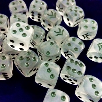 frosted crystal/scrubs/dull polish Dot Dice With Custom Engraved Logo