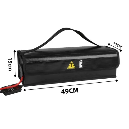 Lithium Battery Fireproof Bag with Handle - Fiberglass Fire Protection Tote