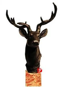metal bronze deer head statues