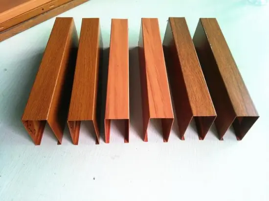 Wood grain U shape aluminium profile