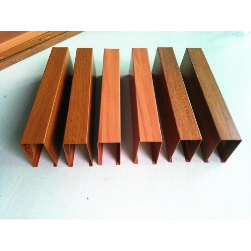 Wood grain U shape aluminium profile