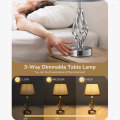 46CM Metal USB Lamp Set Grey Linen Shade
