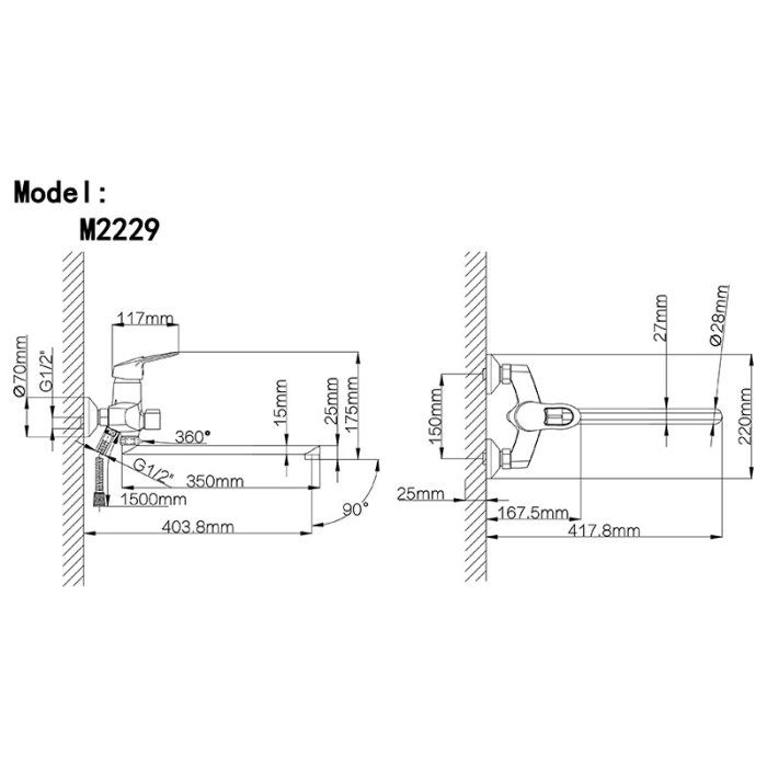 Stylish 40mm Zinc Alloy Bathroom Faucet Finish