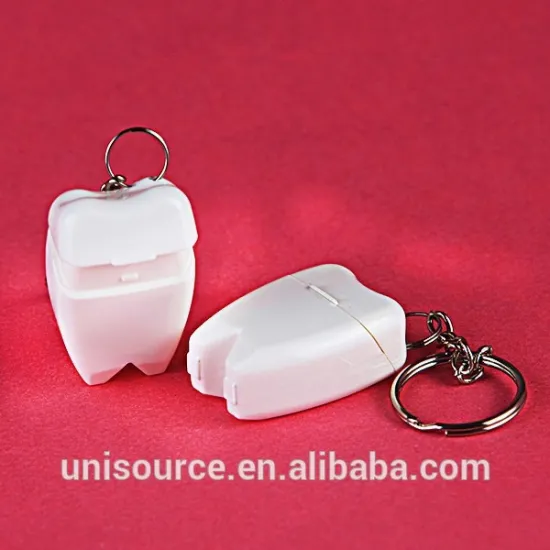 Keychain hanging dental floss