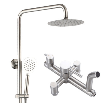 304 Stainless Steel Shower Set with Third Gear Rain Faucet