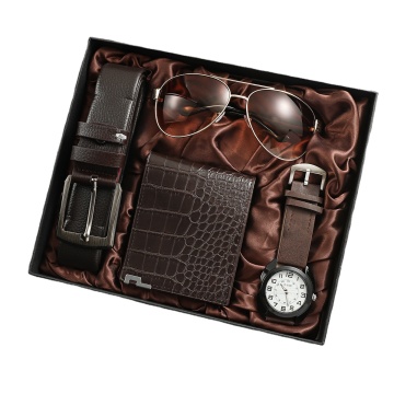 Factory Direct Custom Luxury Men's Gift Set: Belt, Wallet, Watch, and Sunglasses Box