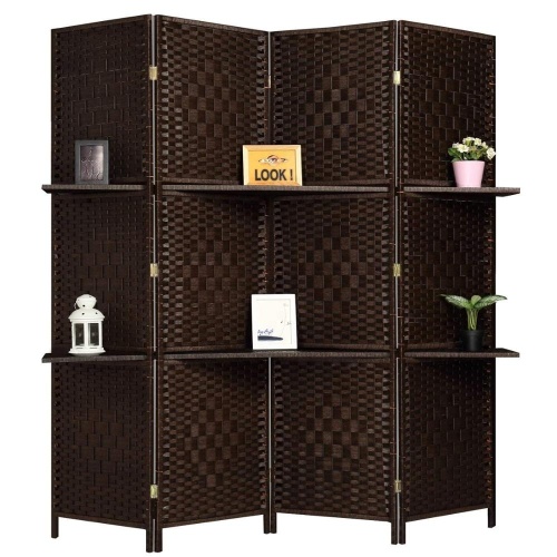 Folding Screen with 2 Display Shelves Folding Privacy Screens with 2 Display Shelves Manufactory