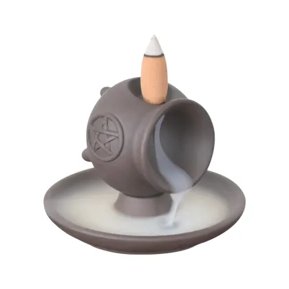 Cone Incense Waterfall Backflow Incense Burner - Handmade Ceramic Incense Holder