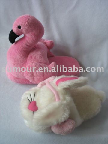 Plush Animal Slipper& soft plush animal head slipper