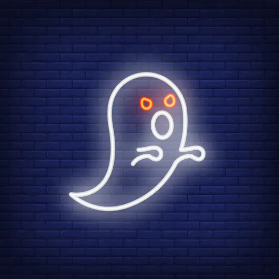 GHOST LIGHTED NEON SIGN