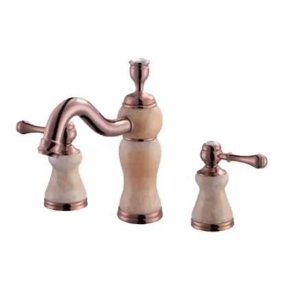 Natural jade divided antique wash basin faucet