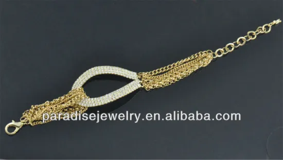 Gold-plating rhinestone bracelet bangle-B22014