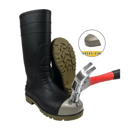 Steel-toe PVC rain boots
