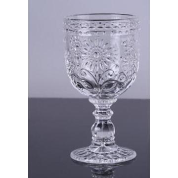 Handpressed Flower Water Glass Goblets Set of 3