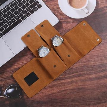 Leder -Samt Wildleder Double Watch Travel Storage Beutel