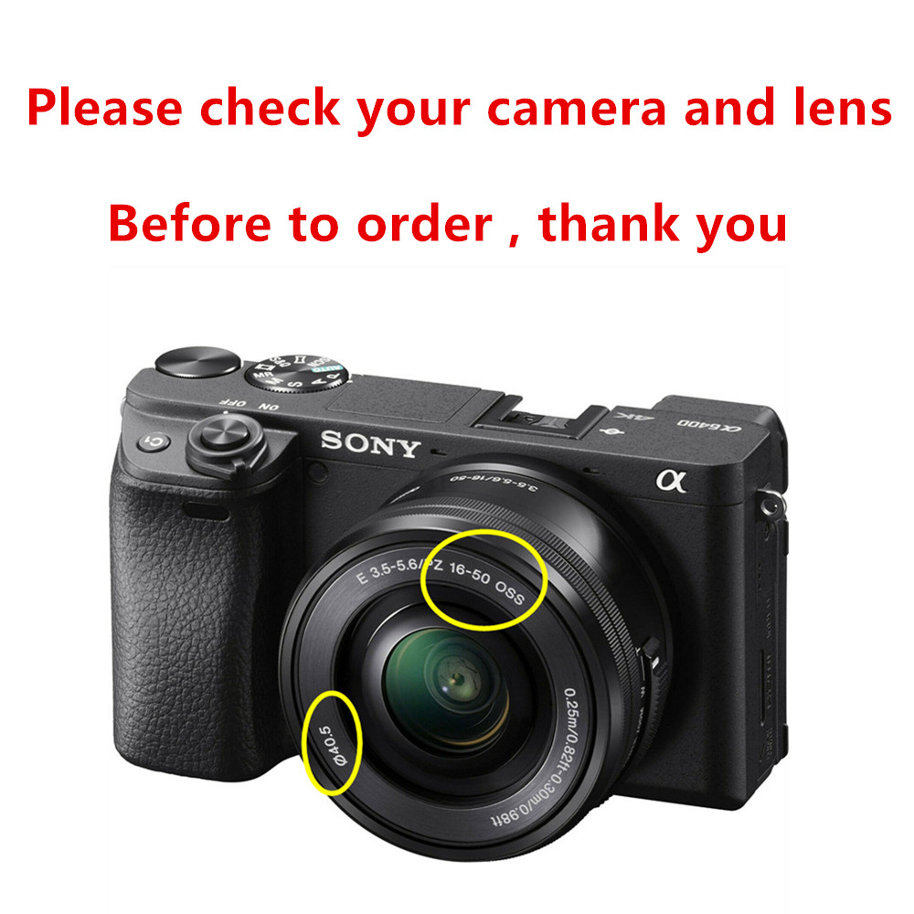 40.5mm UV Filter + Metal Lens Hood + Lens Cap for Sony A6600 A6500 A6400 A6300 A6100 A6000 A5100 A5000 NEX-6 NEX-5T 16-50mm lens