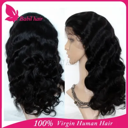 Charming Body Wave Finest Swiss brazilian hair full lace wig with baby hair