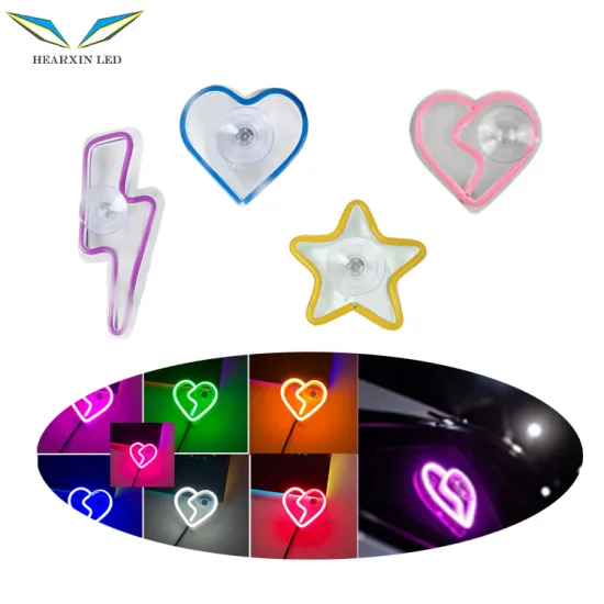 Universal Colorful Style Broken Heart Neon Sign LED Lights for Car Styling