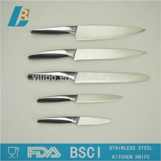 Stainless steel with plastic handle knife set
